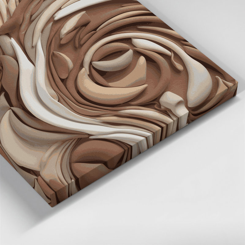 «Abstract Shapes», art mural sur toile brune, H 12 po x l 12 po