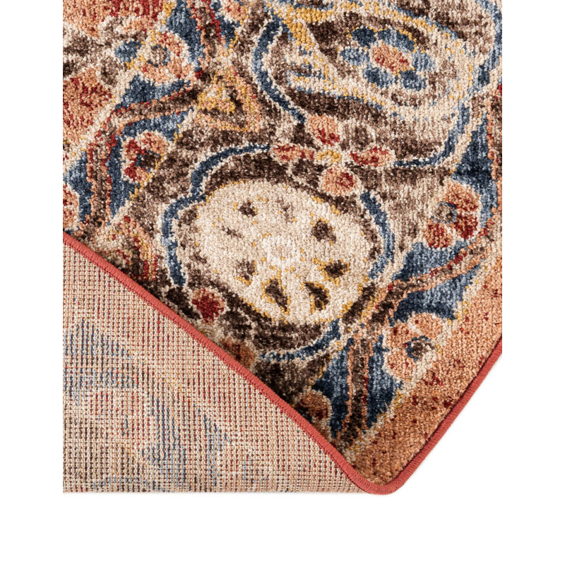 Tapis oriental en terre cuite Vern, Terracotta, Oval 5'3" x 8'