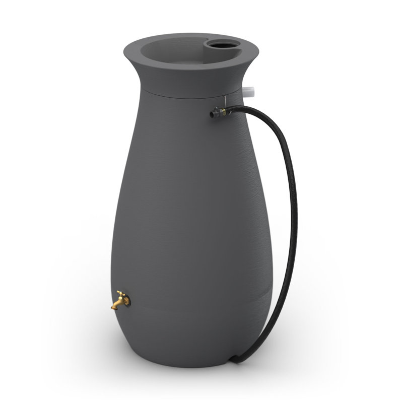 Cascata Rain Barrel, 65 Gallon, Slate Gray