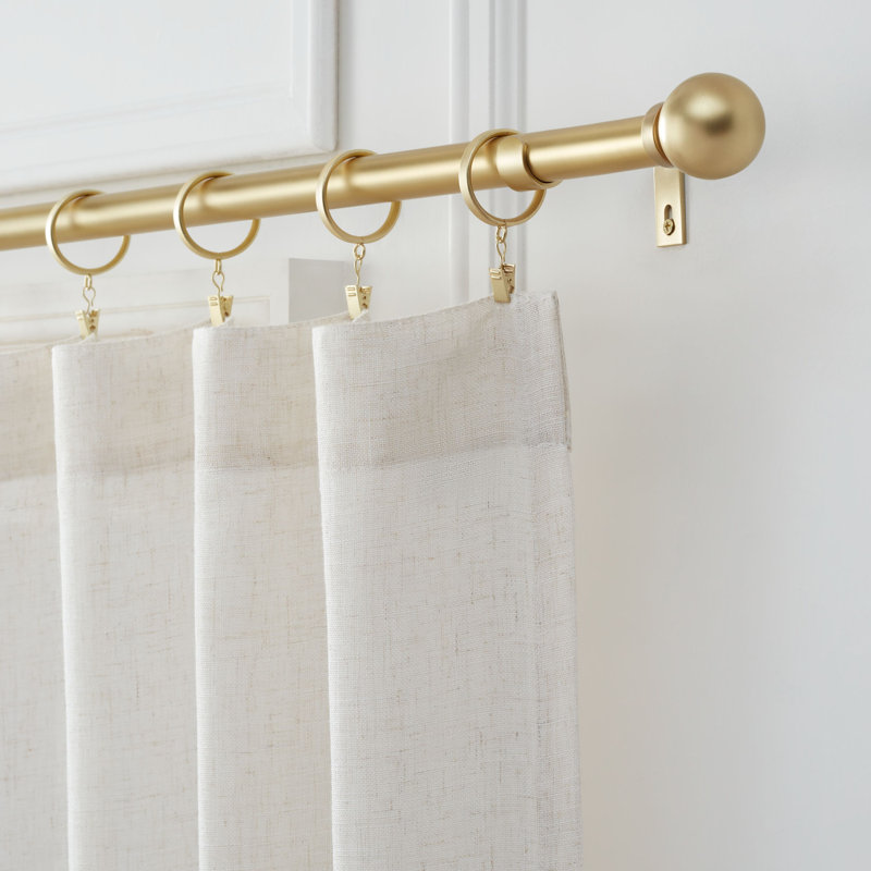 Ensemble de tringle à rideaux 1 diamètre Mode Premium Collection avec embouts de boule modernes et tringle ajustable murale en acier