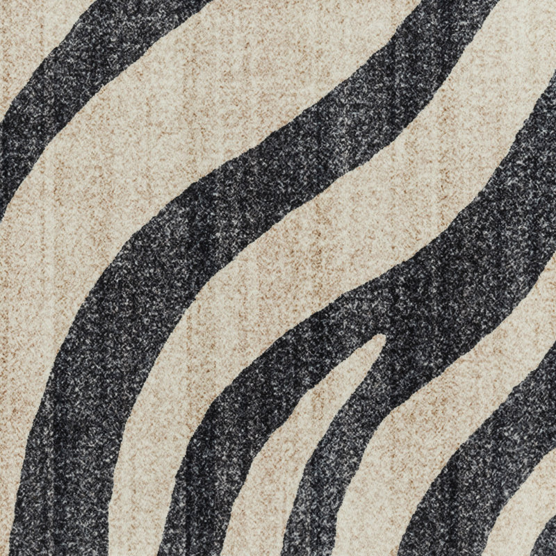Tapis zèbre noir ivoire Samira Zebra, Rectangle 7 pi 10 po x 10 pi