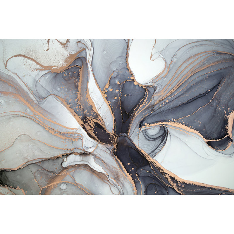 Luxury Abstract Fluid by Ekaterina Ptushko - Wrapped Canvas Painting, 51cm H x 76cm W