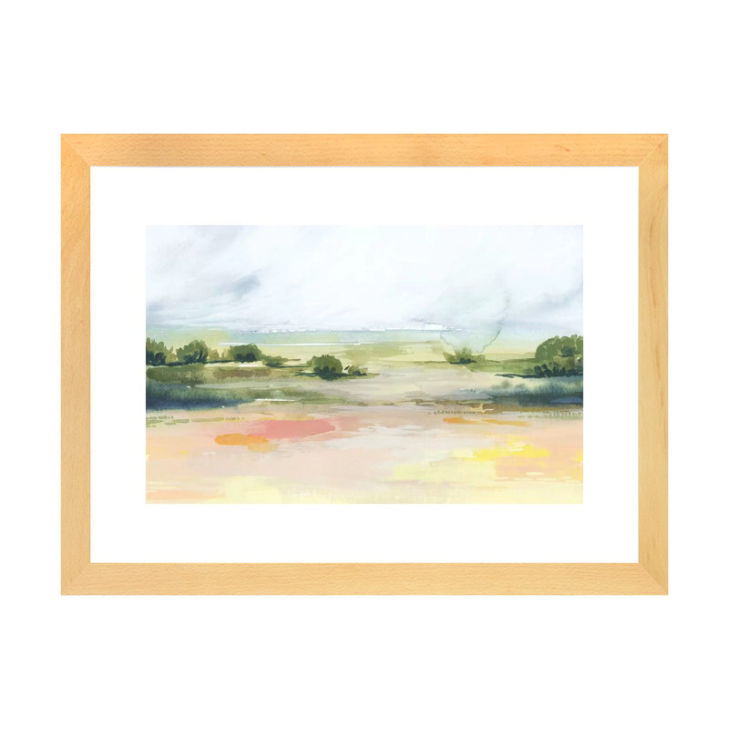 Sunéclairé Marsh I par Grace Popp-reproduction d’art, Blanc, H 16 po x l 24 po x P 1 po, Toile avec cadre en bois beige