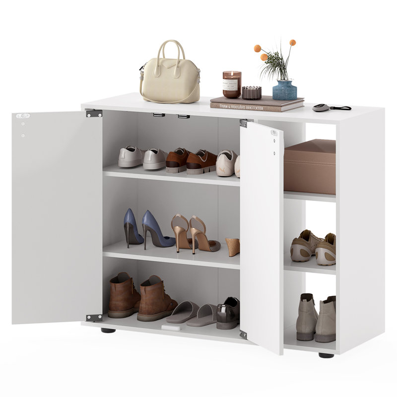 12 Pair Shoe Storage Cabinet, White