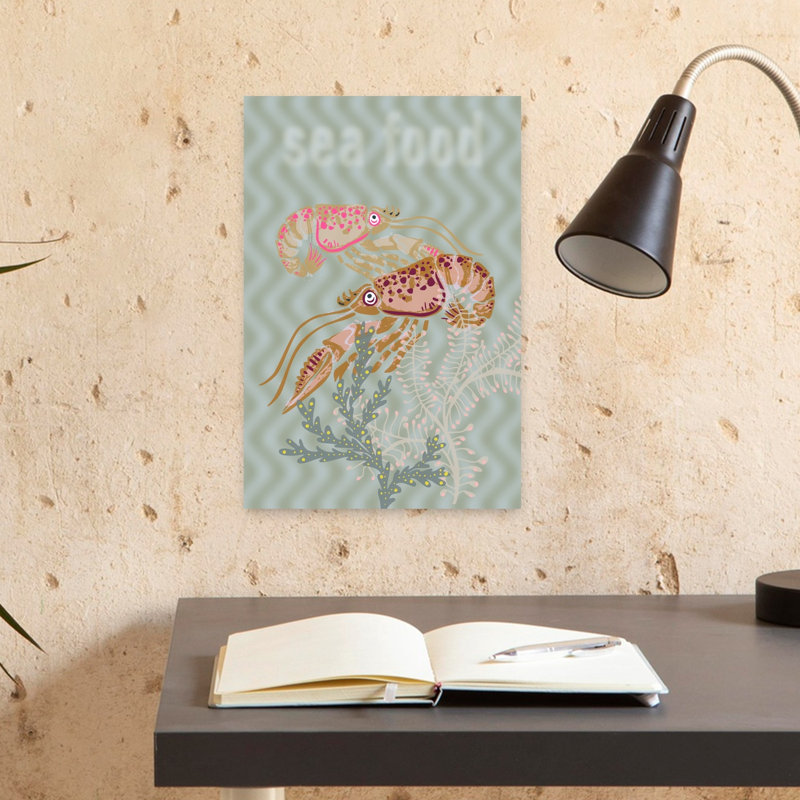 Seafood Under The Waves by Annick - Wrapped Canvas Print, 45.72 cm H x 30.48 cm W