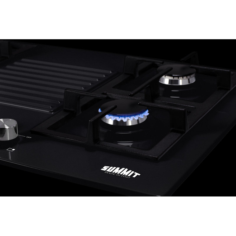 Summit 30" Black Steel 4-Burner Gas Cooktop