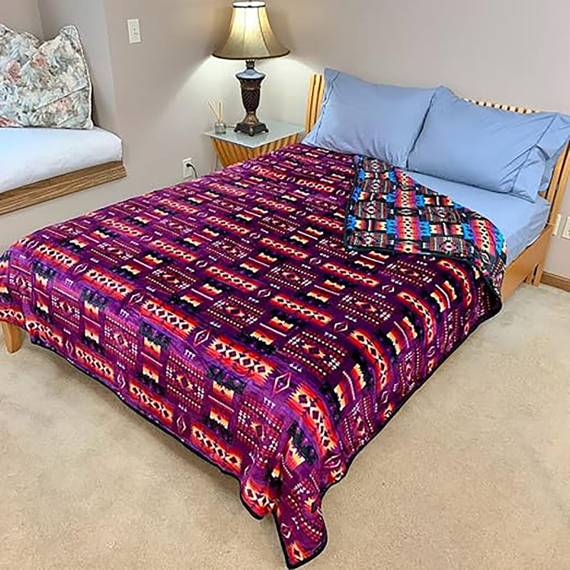 Couverture en flanelle Tribal Southwest, Grand, Mauve