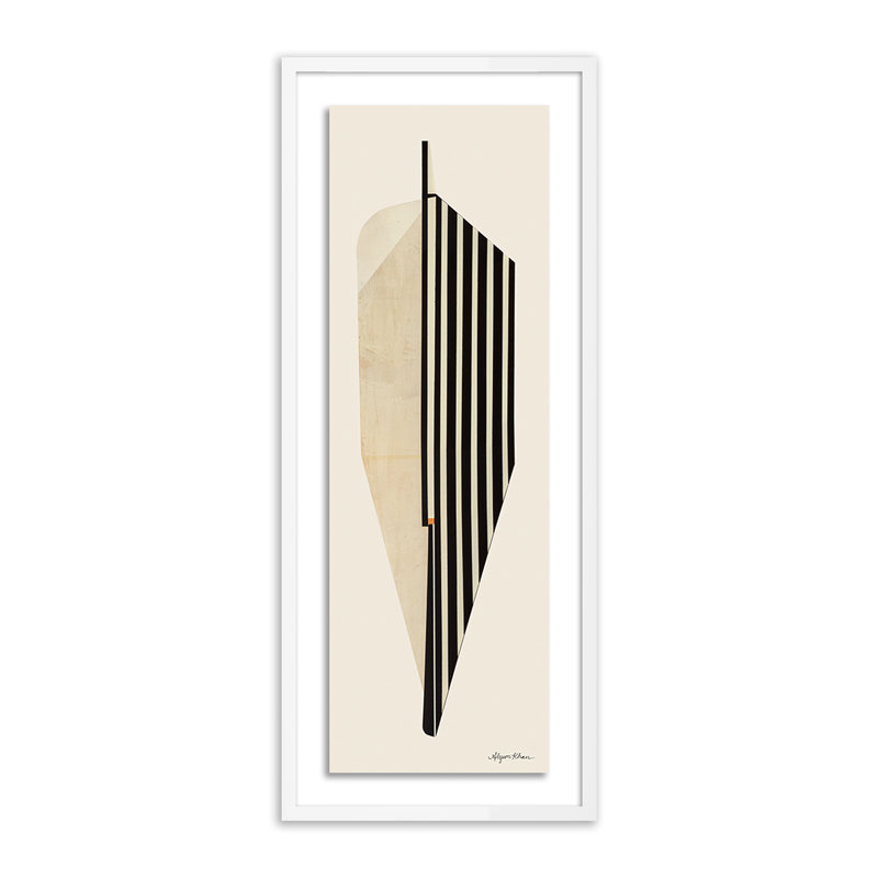 Leaf Print by Alyson Khan, 48" H x 19.5" W, White Maple Framed
