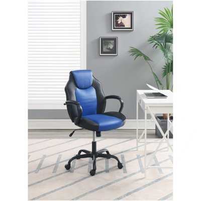 Chaise de bureau en similicuir noir