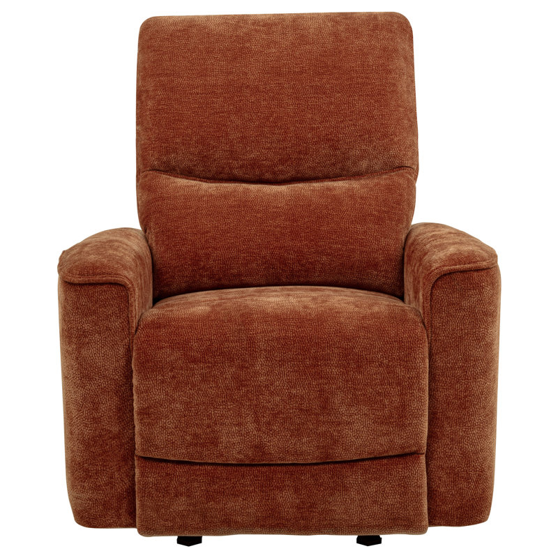Heise Chenille Upholstered Glider Recliner Burnt Orange, Burnt Orange