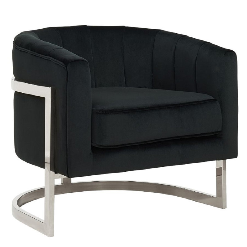 Fauteuil 31 po en velours, Velours noir