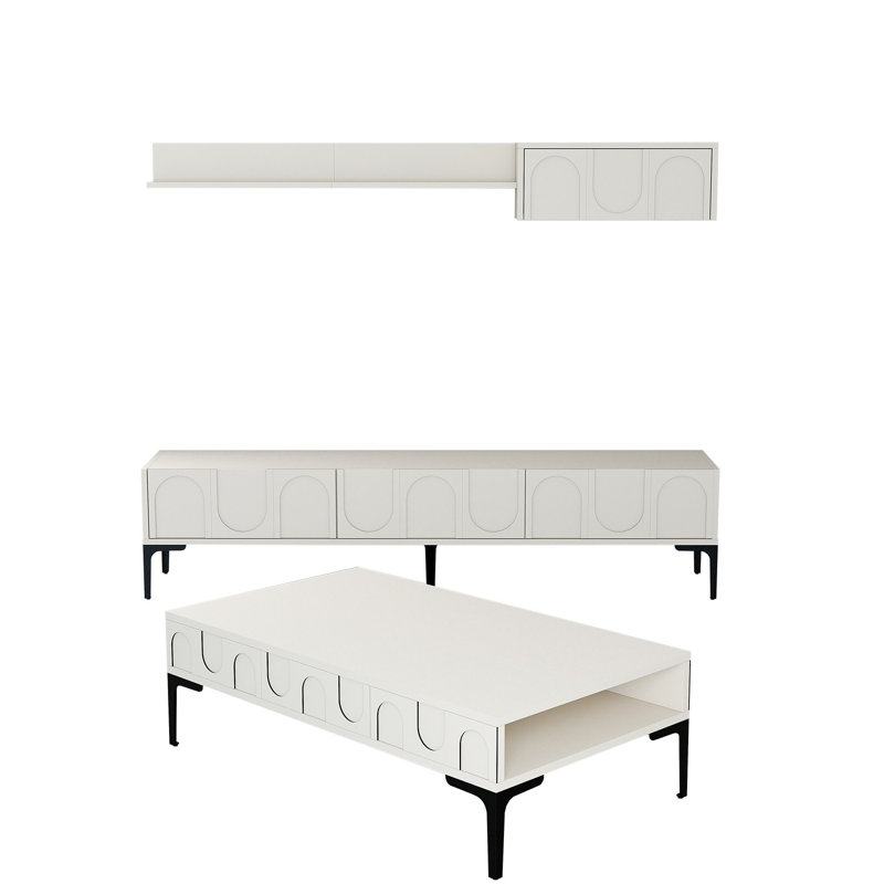 Ensemble de meubles de salon, Crème, crème