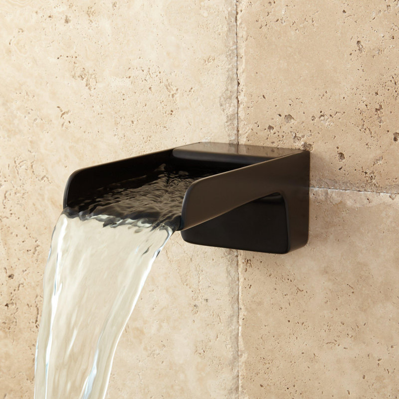 Jaxson Wall Mounted Waterfall Tub Spout, Black