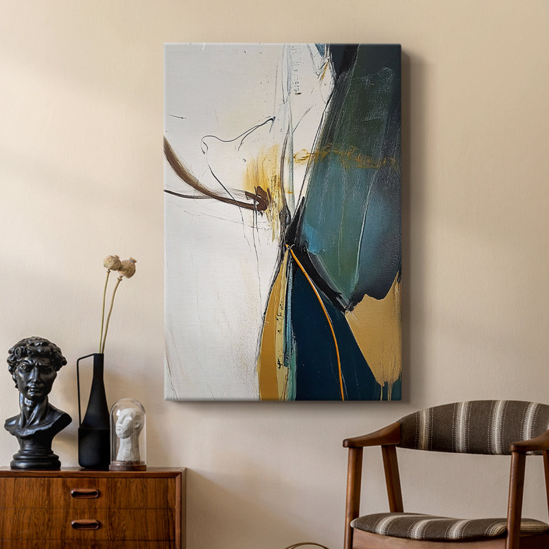 Série ABSTRACT DCXII - Toile tendue avec châssis Premium - Prêt à être accroché, H 18 po x l 12 po