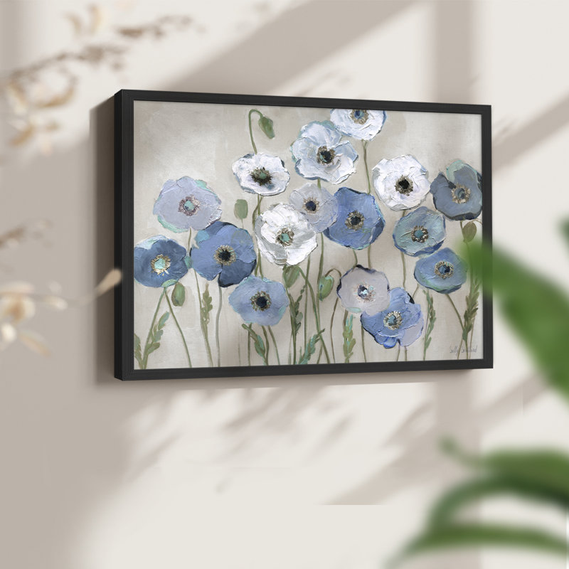 Coquelicots - Reproduction encadrée - Restickable, H 8 po x l 10 po, Noir, noir, noir, noir
