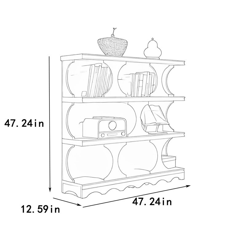Armoire latérale rétro en bois massif