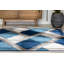 Tapis bleu à motif géométrique de losanges-2141114529