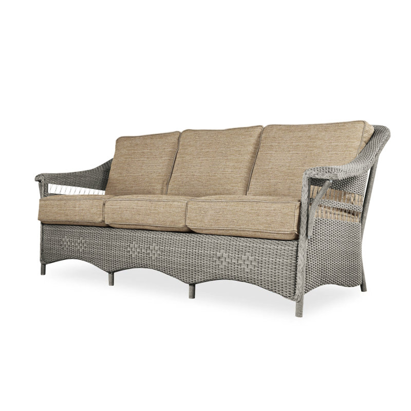 Nantucket Outdoor 3 - Seat Patio Sofa, Loveboat Mint, Pewter