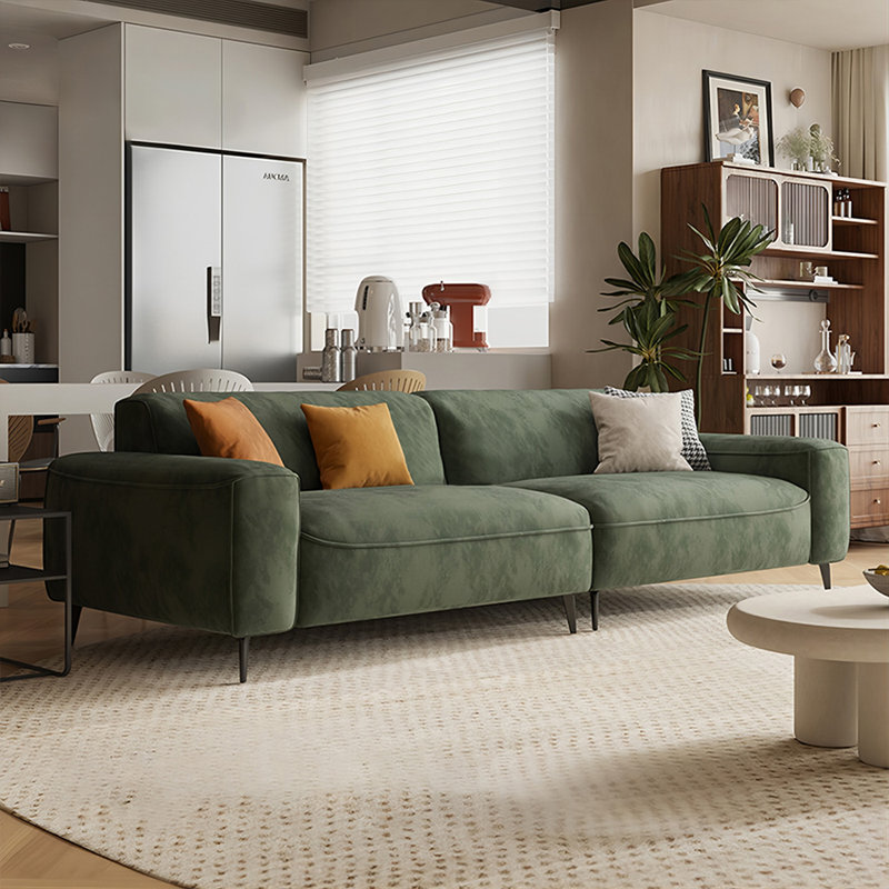102.36" Green 100% Polyester Modular Sofa cushion couch, Vert, 4, H 29,53 po x l 110,24 po x P 39,37 po