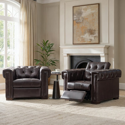 Burbank Traditional Genuine Leather Power Recliner