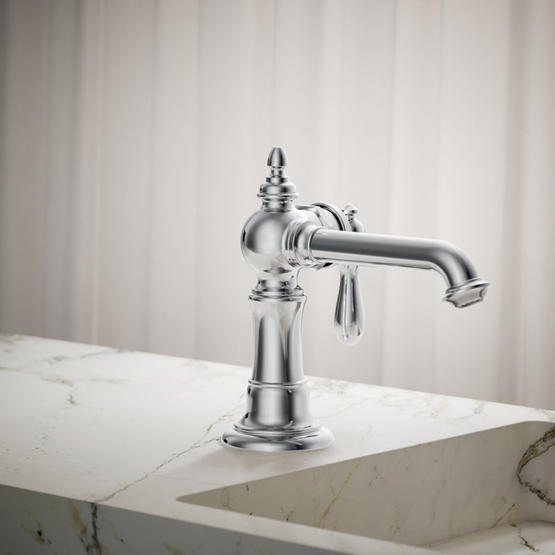 Artifacts® Single Hole Bathroom Faucet with Drain Assembly, Polished Chrome