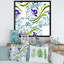 Iris bleu avec feuilles de printemps sauvages - peinture sur toile-59915278-59915280