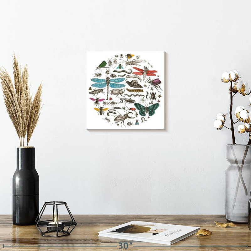 Insect Circle I Bright, 10" H x 10" W