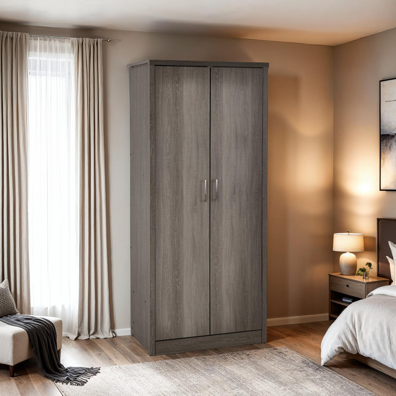 Arka 2 Door Wardrobe, Grey