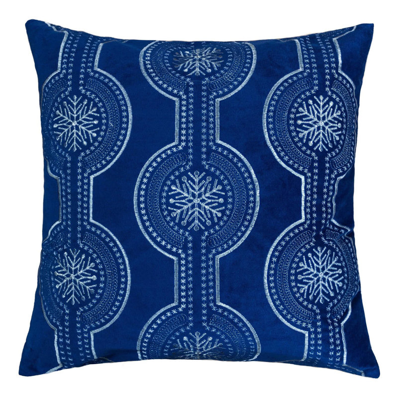 Coussin Holiday avec broderie exquise de flocon de neige et insert en peluche, parfait pour ajouter une touche festive à votre espace de vie