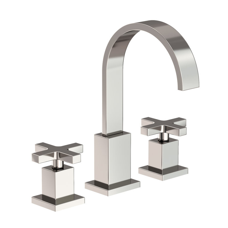 Secant Widespread Bathroom Faucet with Drain Assembly, Polished Nickel