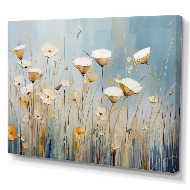«Beige Minimalisme Wildflowers Breeze» sur toile, Toile tendue, H 30 po x l 40 po x P 1,5 po