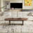 Modern Walnut Finish Coffee Table With Artistic Curved Design