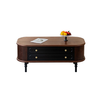 Rubberwood Coffee Table with Four Enclosed Drawers