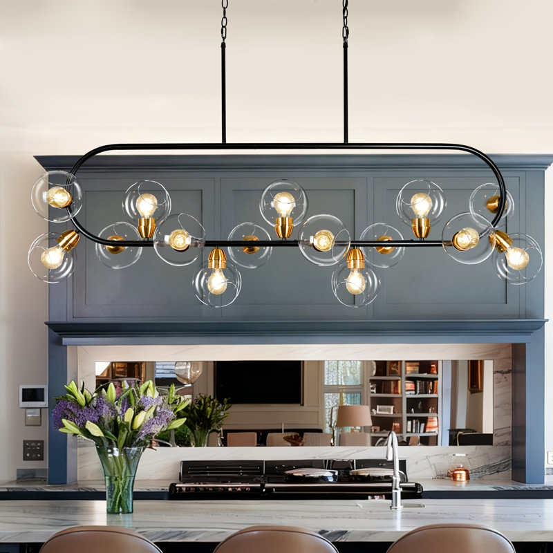 Grand lustre linéaire 15 lumières Spoutnik
