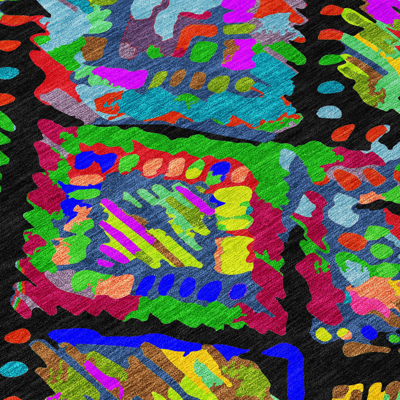 Tapis intérieur / extérieur noir Caeluma , 8 pi x 8 pi