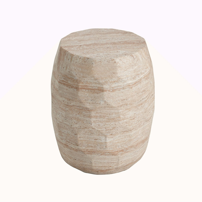 Table d'appoint d'extérieur / d'intérieur en béton léger, finition travertin