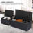 Upholstered Storage Ottoman Bench Set, Button Tufted Storage Bench with 2 Ottoman Footrest Footstool
