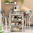 Bar Table Set For 2, 3 Piece Bar Table Set, Bar Table And Chairs Set With PU Upholstery Stool And 3 Open Storage Shelves, Pub Table Set For Small Space And Kitchen, Black-106630105-106630106