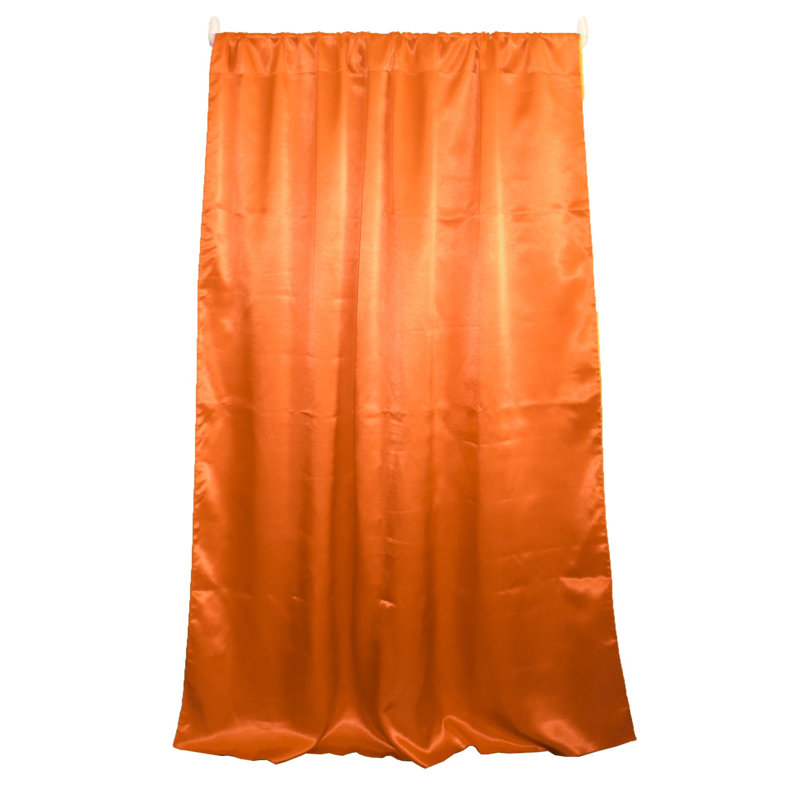 Panneau de rideau semi-transparent en polyester Dafni, L 58 po x L 72 po, Orange