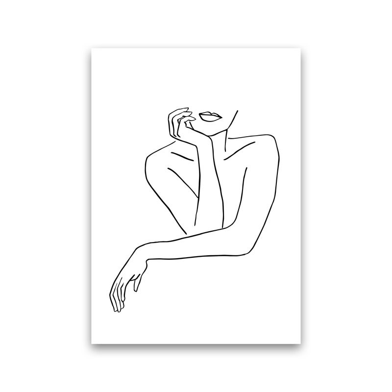 Line Arms Resting On Counter by Planeta444 - Print, 84.1cm H x 59.4cm W x 4cm D, No Framed