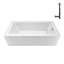 Baignoire en alcôve en acrylique blanc brillant avec drain extérieur 66 po x 32 po Streamline-101700168