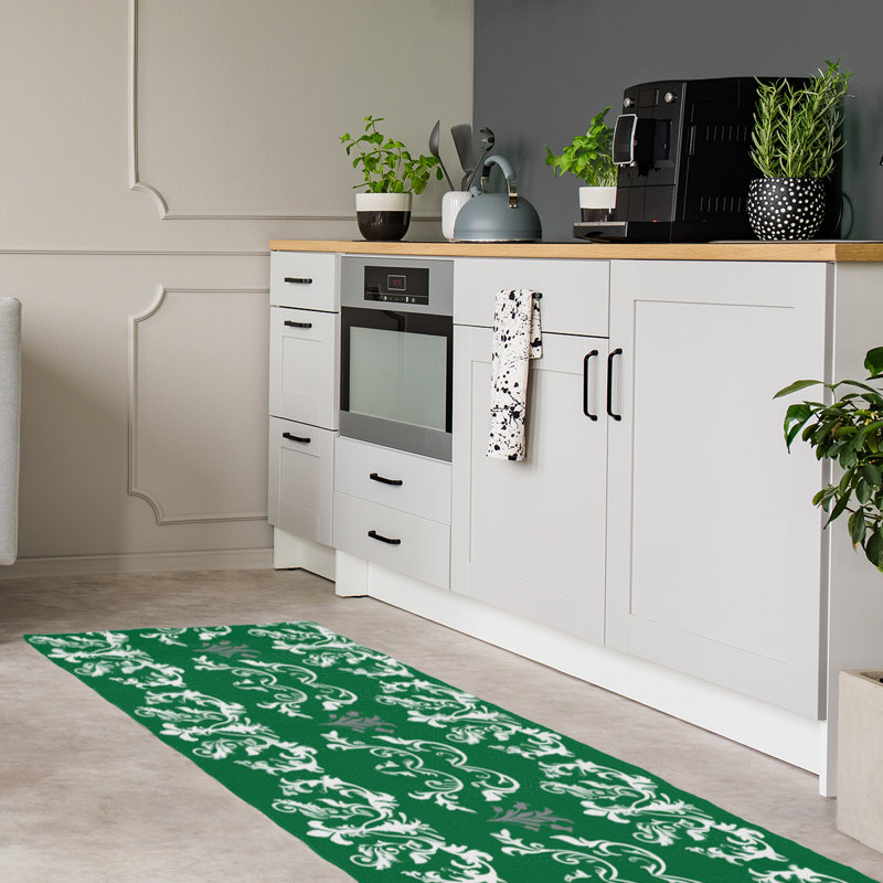 Tapis de couloir vert