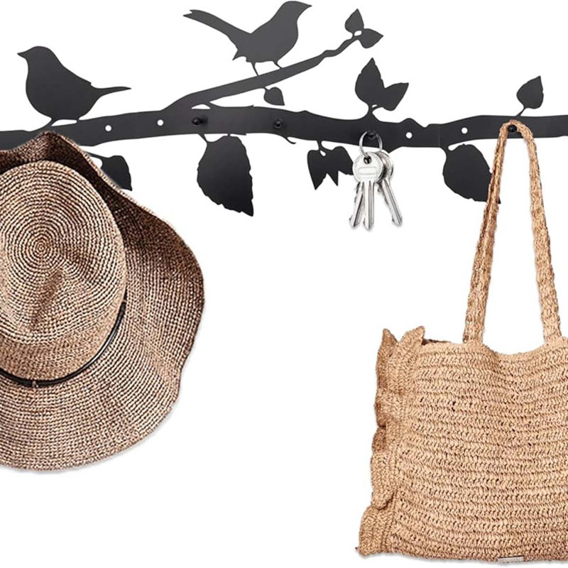 Bird Tree Branch Wall Decor, Bird Wall Art Wall Mounted Coat Rack - An Artistic Blend Of Function And Design40 X 8.6",8 Hooks.