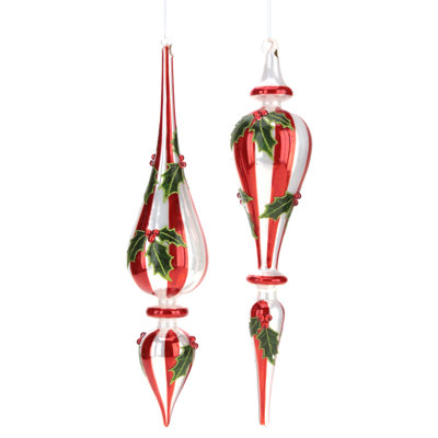 Peppermint Finial Ornament - 17 Inches Set Of 6