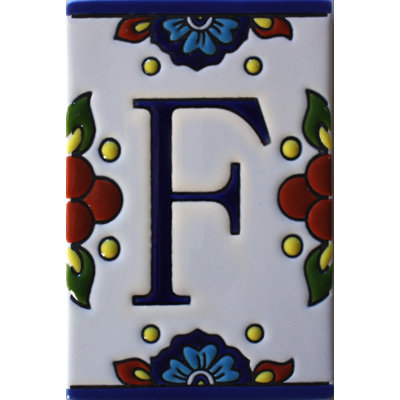 Carrelage TalaMex mexicain Talavera Mission lettre F