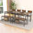 Industrial Style Rectangular Kitchen Table With Bench And Chairs-885382876-885382877