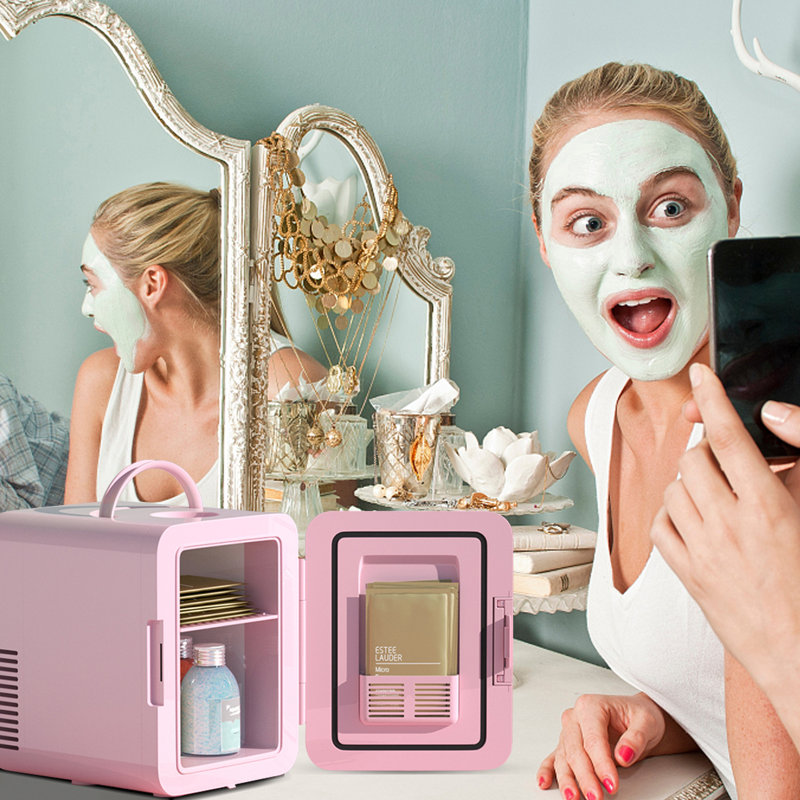 0,14 pi³ Topbuy Mini réfrigérateur de comptoir, Rose