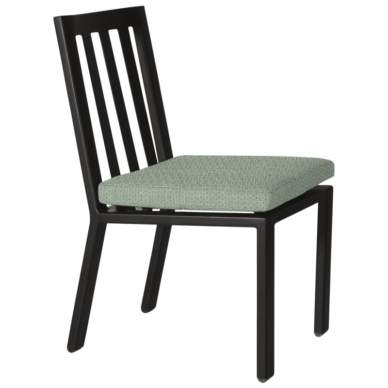 Aris Outdoor Dining Side Chair, Mainstreet Latte, Carbon Black