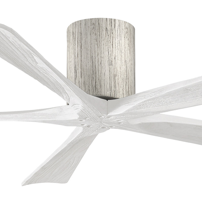 Ventilateur à pales encastré 5 pales Irene, Finition du boîtier du ventilateur, Ton bois de grange, Blanc mat
