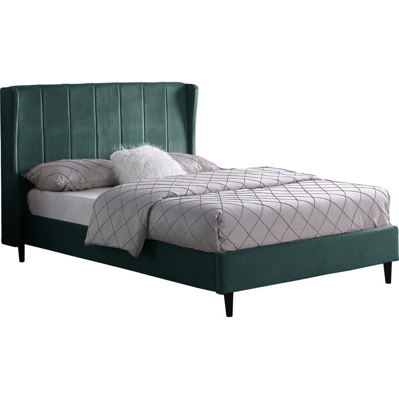 Swithun Upholstered Bed Frame, Kingsize (5'), Green Velvet